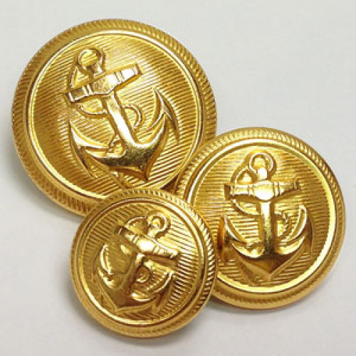 80044 Gold Anchor Blazer Button 3 sizes